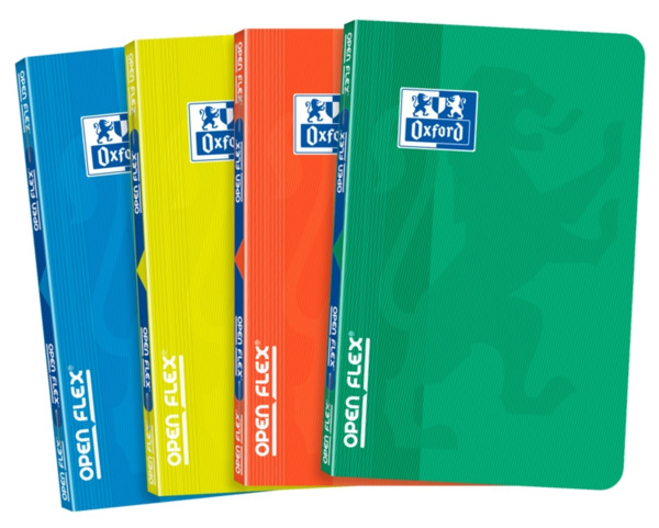 Oxford School Classic Openflex Libreta Grapada A6 48 Hojas Cuadricula 5x5 - Tapa de Plastico Translucido - Ideal para Estudiante