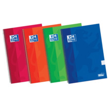 Oxford School Classic Write&Erase 4Âº Cuaderno Espiral - Tapa Extradura Resistente - 4x4 con Margen - 80 Hojas - Colores Surtido