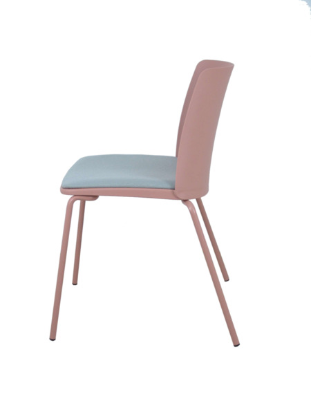 Pack 4 sillas Orgaz bali gris claro carcasa rosa y chasis rosa (4)