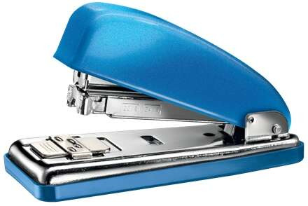 Petrus 226 WOW Grapadora Metalica + Caja de 200 Grapas - Hasta 30 Hojas - Grapado Cerrado, Abierto y Clavado - Color Azul Metali