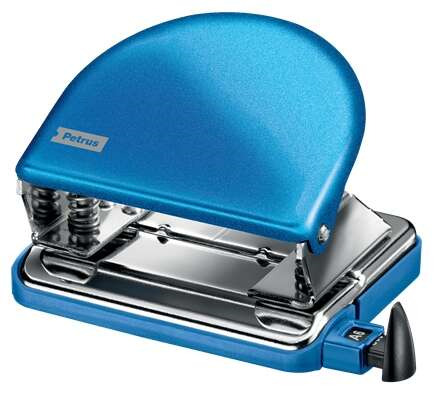 Petrus 52 WOW Taladro Perforador Clasico Metalico - Hasta 20 Hojas - Marcas de Formato - Facil Vaciado - Punzones 5.5mm - Color