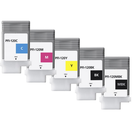 PFI120 2884C001 2885C001 2886C001 2887C001 2888C001 pack 5 tinteiro pigmentada generico Canon PFI120