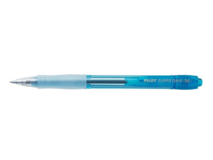 Pilot Boligrafo de Bola Retractil Super Grip Neon Colour - Recargable - Punta 1.0mm - Trazo 0.25mm - Tinta a Base de Aceite - Color Azul Claro