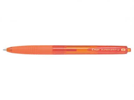 Pilot Boligrafo de Bola Retractil SuperGrip G - Punta Redonda 1.0mm - Trazo 0.4mm - Tinta de Aceite - Grip Ergonomico - Color Naranja