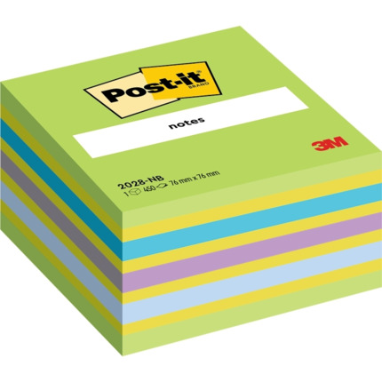 Post-It Cubo de 450 Notas Adhesivas Reposicionables - Forma Cuadrada - 76x76mm - Colores Surtidos