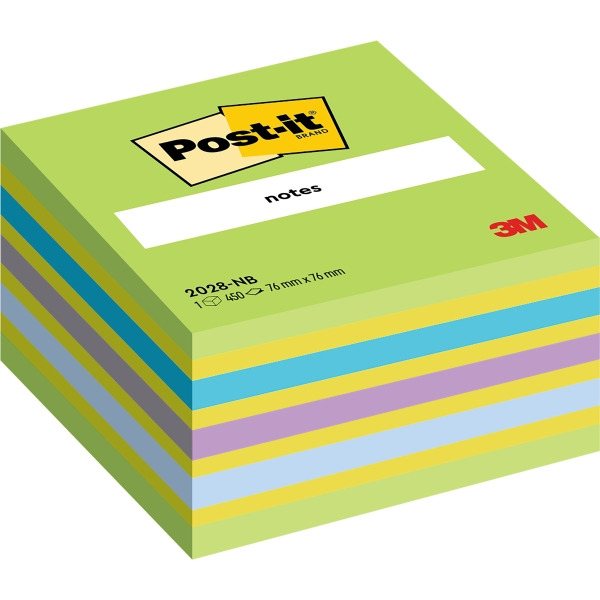 Post-It Cubo de 450 Notas Adhesivas Reposicionables - Forma Cuadrada - 76x76mm - Colores Surtidos