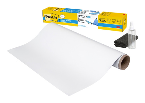 Post-It Easy Erase Pizarra Adhesiva - Forma Rectangular - 91.4x121.9cm - Color Blanco