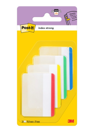 Post-It Index Dispensador con 24 Marcadores Reposicionables - Forma Rectangular - Colores Surtidos
