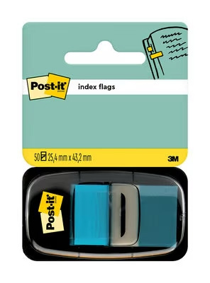 Post-it Index Dispensador con 50 Marcadores Reposicionables 25.4 x 43.2mm - Adherencia Firme - Para Marcar, SeÃ±alar o Destacar