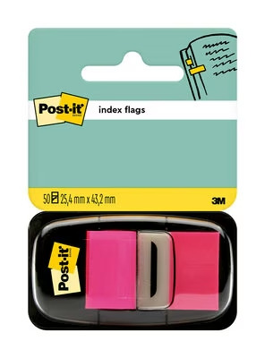 Post-it Index Dispensador con 50 Marcadores Reposicionables 25.4 x 43.2mm - Adherencia Firme - Para Marcar, SeÃ±alar o Destacar