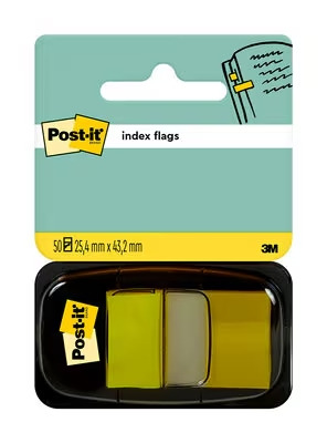 Pos-it Index Dispensador con 50 Marcadores Reposicionables 25.4 x 43.2mm - Adherencia Firme - Para Marcar, Señalar o Destacar Informacion - 7100102671 - Color Amarillo