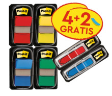 Post-It Index Pack de 6 Dispensadores con Marcadores de Indice Reposicionables - Forma Rectangular - Colores Surtidos