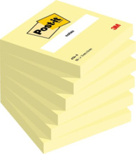 Post-it Pack con 6 Blocs de 100 Notas Adhesivas Removibles Canary Yellow 76x76mm - Papel con Certificacion PEFC - 7100103157 - C