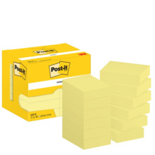 Post-It Pack de 12 Blocs de 100 Notas Adhesivas Reposicionables - Forma Rectangular - 38x51mm - Color Amarillo Claro