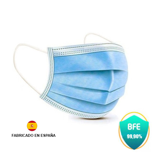 ProSafe Pack 40 Mascarillas Quirurgicas Desechables Tipo IIR - BFE >99.91% - Certificado CE - UNE EN 14683:2019+AC:2019 - Fabric
