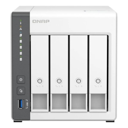 QNAP TS-433 NAS Torre Procesador ARM Cortex-A55 - Memoria 4GB - 4 Bahias 2.5", 3.5" - USB, RJ-45 2.5GB - Ventilador 120mm