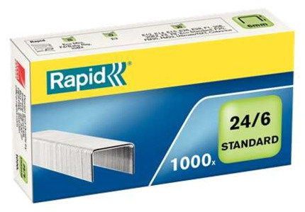 Rapid Grapas 24/6 Confort - Hasta 20 Hojas - Caja de 1000 Grapas - Alambre Flexible