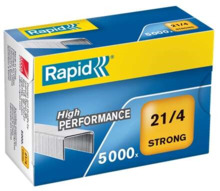 Rapid Caja de 5000 Grapas 21/4 - Alambre Reforzado Galvanizado - Patilla de 4mm