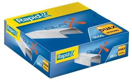 Rapid Duax Strong Caja de 1000 Grapas para Gruesos - Grapa hasta 170 Hojas - Alambre Galvanizado de Alto Rendimiento - Patilla d