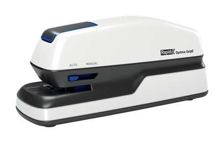 Rapid Optima GripE Grapadora Electrica de Sobremesa + Caja de 1000 Grapas - Hasta 20 Hojas - Utiliza Grapas Optima 56 - Color Gr
