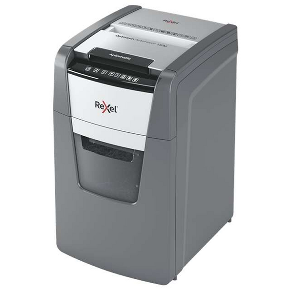 Rexel Optimum AutoFeed 130M Destructora Automatica de Corte en Particulas - Papelera de 44L - Alimentacion Automatica hasta 130