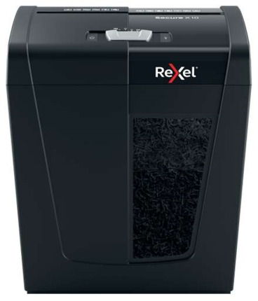 Rexel Secure X10 Destructora de Papel Manual Corte en Particulas P-4 - Destruye hasta 10 Hojas a la Vez - Capacidad de la Papelera 18L - Color Negro
