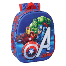 Safta Avengers Mochila 3D de 8.64L - Portabotellas - Tarjeta de Identificacion Personal - Hombreras Acolchadas - 27x33x10cm - Co