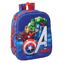 Safta Avengers Mochila Guarderia 3D de 6L - Asa de Mano Superior - Asas Regulables y Acolchadas - Cierre de Cremallera - 22x27x1