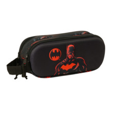 Safta Batman Estuche Portatodo 3D - 2 Compartimentos - Asa de Mano - 21x8x6cm - Color Negro