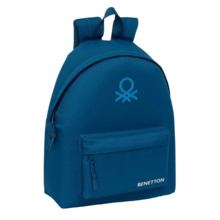 Safta Benetton Basics Marino Mochila - Bolsillo Frontal - Hombreras Acolchadas - Doble Tirador en Cremallera - Asa Superior de T