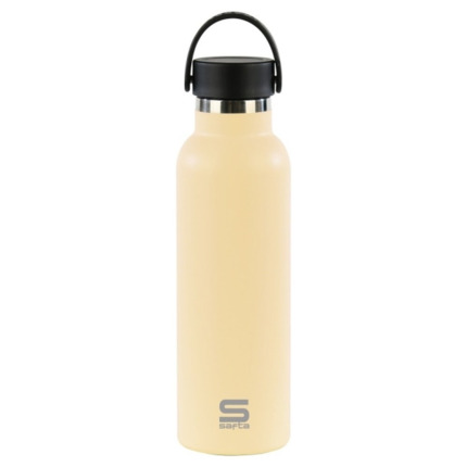 Safta Botella Termo de 600ml - Acero Inoxidable - Asa Superior - Color Arena