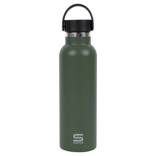 Safta Botella Termo de 600ml - Acero Inoxidable - Base de Silicona Antideslizante - Asa Superior - Color Verde
