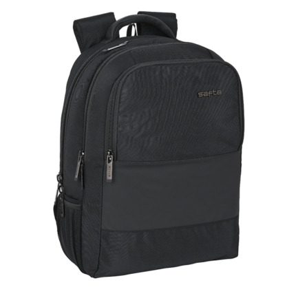 Safta Business Mochila para Portatil hasta 15.6" - Conector USB - Portabotellas - Respaldo Acolchado - Hombreras Ajustables y Transpirables - Alojamiento para Gafas - 300x160x430mm - Color Negro