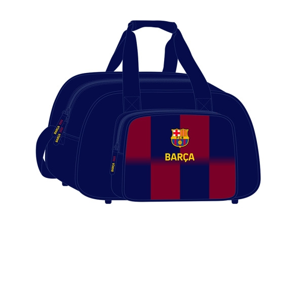 Safta F.C. Barcelona Bolsa Deporte - Bandolera Ajustable - Asa de Mano - Fondo Semirigido Extraible - 40x24x23cm - Tacos Protect