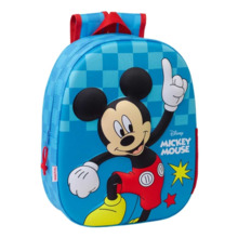 Safta Mickey Mouse Mochila 3D de 8.64L - Portabotellas - Tarjeta de Identificacion Personal - Hombreras Acolchadas - 27x33x10cm