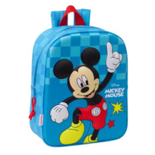 Safta Mickey Mouse Mochila Guarderia 3D de 6L - Asa de Mano Superior - Asas Regulables y Acolchadas - Cierre de Cremallera - 22x