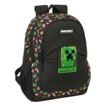 Safta Minecraft Mochila Adaptable a Carro - Portabotellas - Compartimentos Grandes - Tirador Doble - Hombreras Acolchadas - Asa