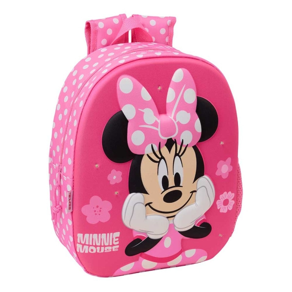 Safta Minnie Mouse Mochila 3D - Luces LED - Portabotellas - Hombreras Acolchadas - Asa Superior - 8.64L - 270x100x330mm - Color