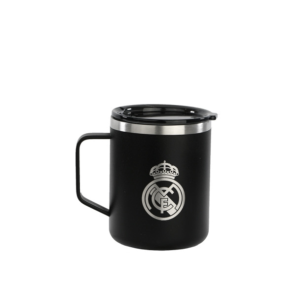 Safta Real Madrid 2ª Equipacion 24/25 Taza de Acero Inoxidable 350ml - Doble Pared con Aislamiento - Base de Silicona - Conserv