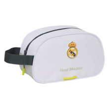 Safta Real Madrid Neceser de 5L Portatodo - Adaptable a Carro - Asa de Mano - Cierre de Cremallera - 26x15x12cm - Color Blanco y