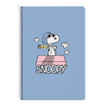 Safta Snoopy Libreta con Espiral - Formato Folio - 80 Hojas de Papel 80g/m2 - Cuadriculas 4x4mm - Tapa Dura Decorada - Margen La