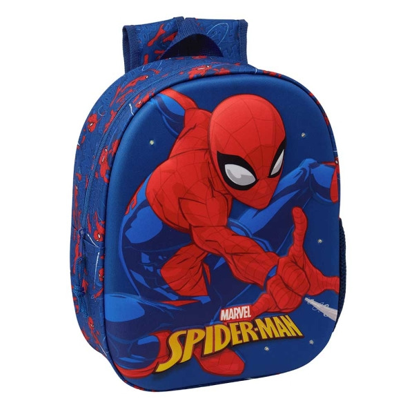 Safta Spider-Man 3D Mochila 3D - Luces LED - Portabotellas - Hombreras Acolchadas - Asa Superior - 8.64L - 270x100x330mm - Color