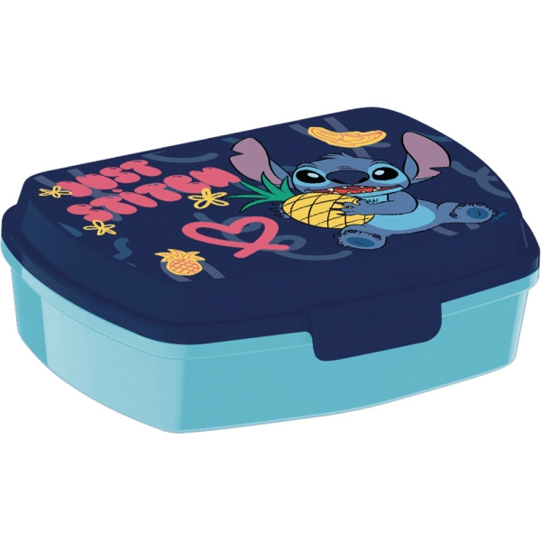 Safta Stitch Sweet Sandwichera - PVC sin BPA - Cierre Hermetico a Presion - Rectangular - Color Azul