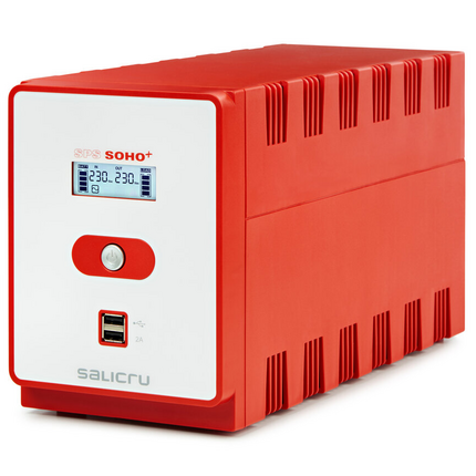 Salicru SPS 1200 SOHO+ IEC Sistema de Alimentacion Ininterrumpida - SAI/UPS - 1200 VA - Line-interactive - Doble Cargador USB - Tipo de Tomas IEC - Color Rojo