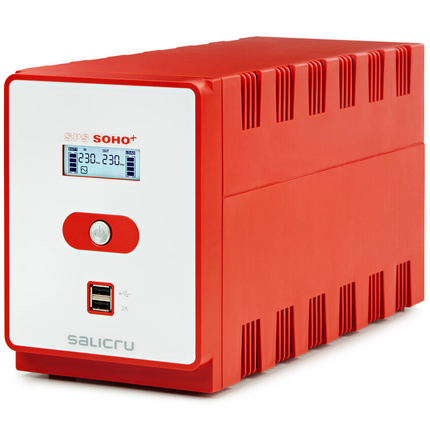 Salicru SPS 1600 SOHO+ Sistema de Alimentacion Ininterrumpida - SAI/UPS - 1600 VA - Line-interactive - Doble Cargador USB - Color Rojo