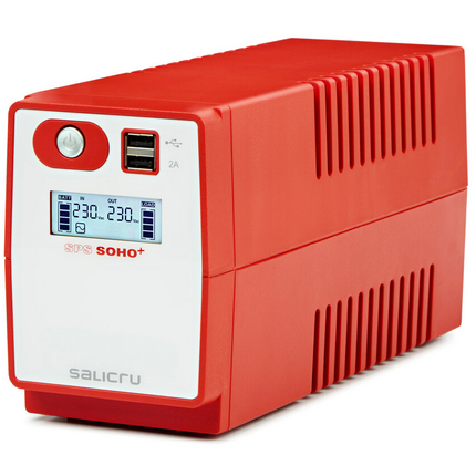 Salicru SPS 850 SOHO+ IEC Sistema de Alimentacion Ininterrumpida - SAI/UPS - 850 VA - Line-interactive - Doble Cargador USB - Tipo de Tomas IEC - Color Rojo