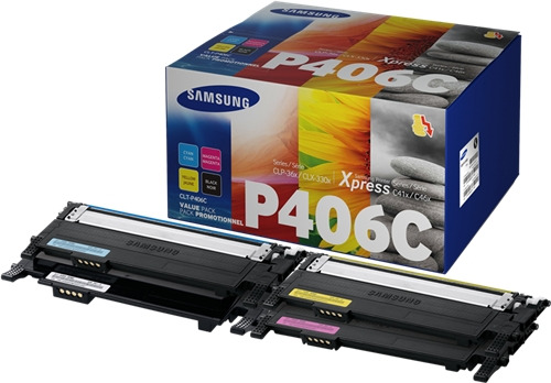 Samsung CLP360/CLX3305 Pack de 4 Cartuchos de Toner Originales - CLT-P406C/SU375A