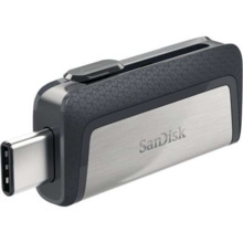 Sandisk Ultra Dual Memoria USB-C y USB-A 64GB - Hasta 150MB/s de Lectura - DiseÃ±o Metalico - Color Acero/Negro (Pendrive)