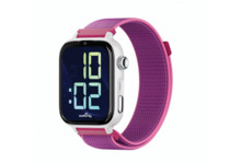 Savefamily Reloj Inteligente Infantil SaveWatch Plus 2 - Pantalla Amoled - Carcasa Blanca - Correa Tela Frambuesa