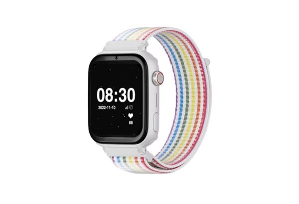 Savefamily Reloj Inteligente Infantil SaveWatch Plus con GPS y Llamada - IP67 - Boton SOS - Carcasa Blanca - Correa Tela Unicorn